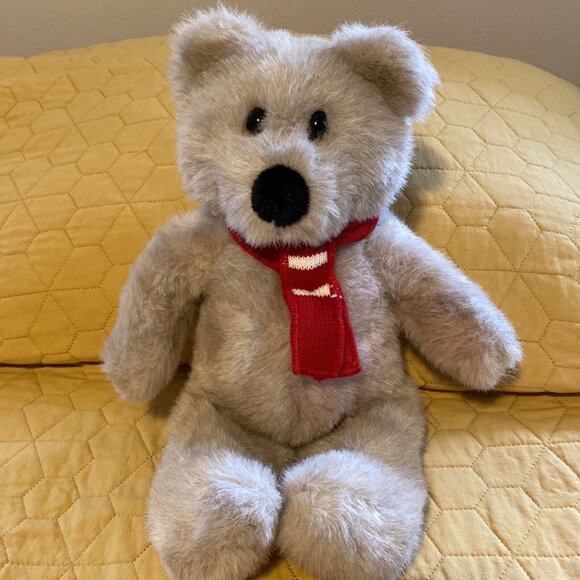Vintage 1988 Teddy Bear with Winter Scarf from Applause - Picture 4 of 9